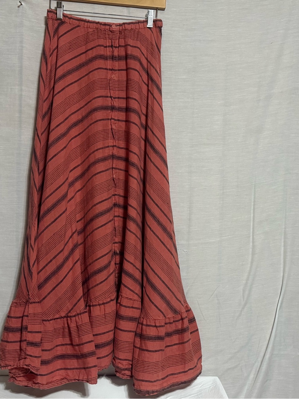 Free People x CP Shades Lida Linen Maxi Skirt Striped Small